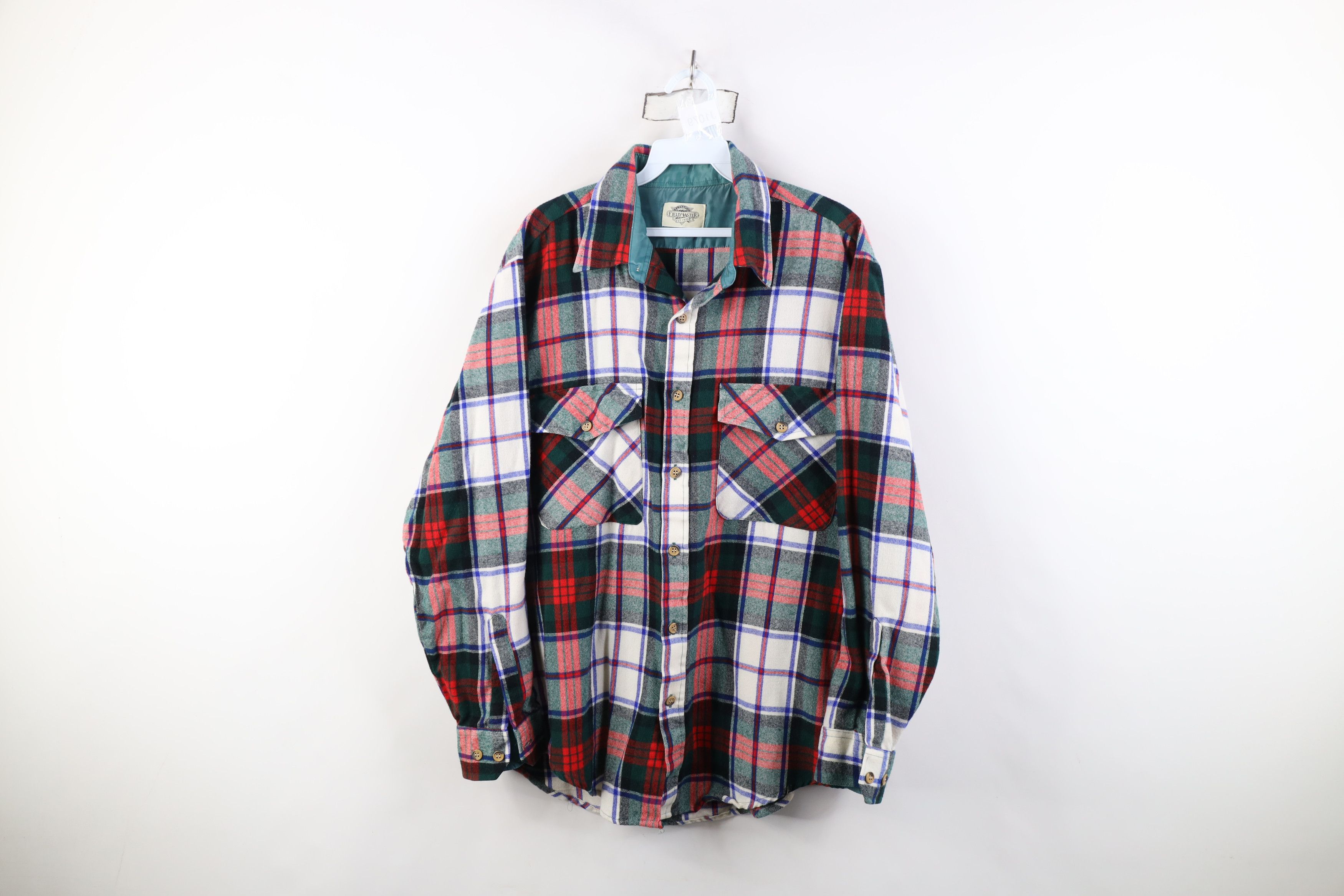 Vintage Vintage 90s Streetwear Flannel Collared Button Shirt Plaid Size US L / EU 52-54 / 3 - 1 Thumbnail