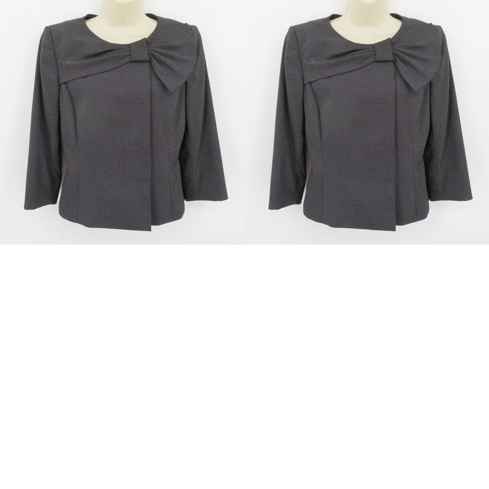 Vintage Isabella DeMarco Women Blazer Suit Jacket Coat 6 Black White Bow Accent Lined Formal Size M / US 6-8 / IT 42-44 - 8 Thumbnail