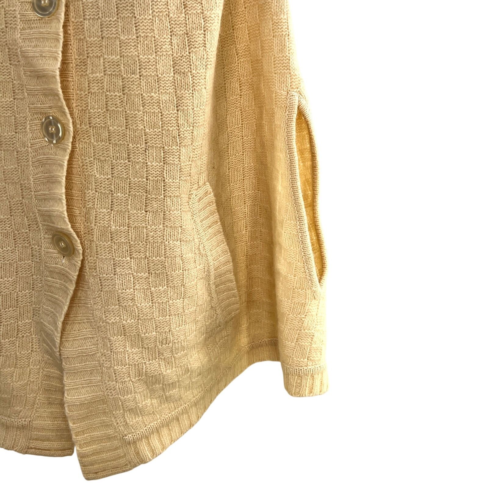 Vintage Vintage Talbots Ivory Wool Caplet Basketweave Knit Poncho Size ONE SIZE - 5 Thumbnail