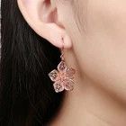 Other 18K Rose Gold Plated Drop Earrings – Floral Design Size ONE SIZE - 7 Thumbnail