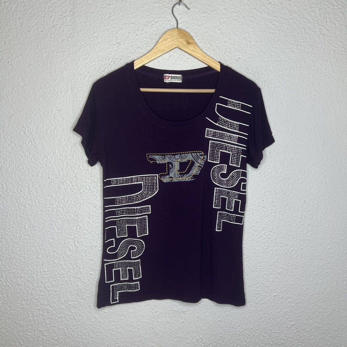Diesel Vintage Diesel Big Logo Women’s T Shirt Tee Y2K Size S / US 4 / IT 40 - 1 Thumbnail