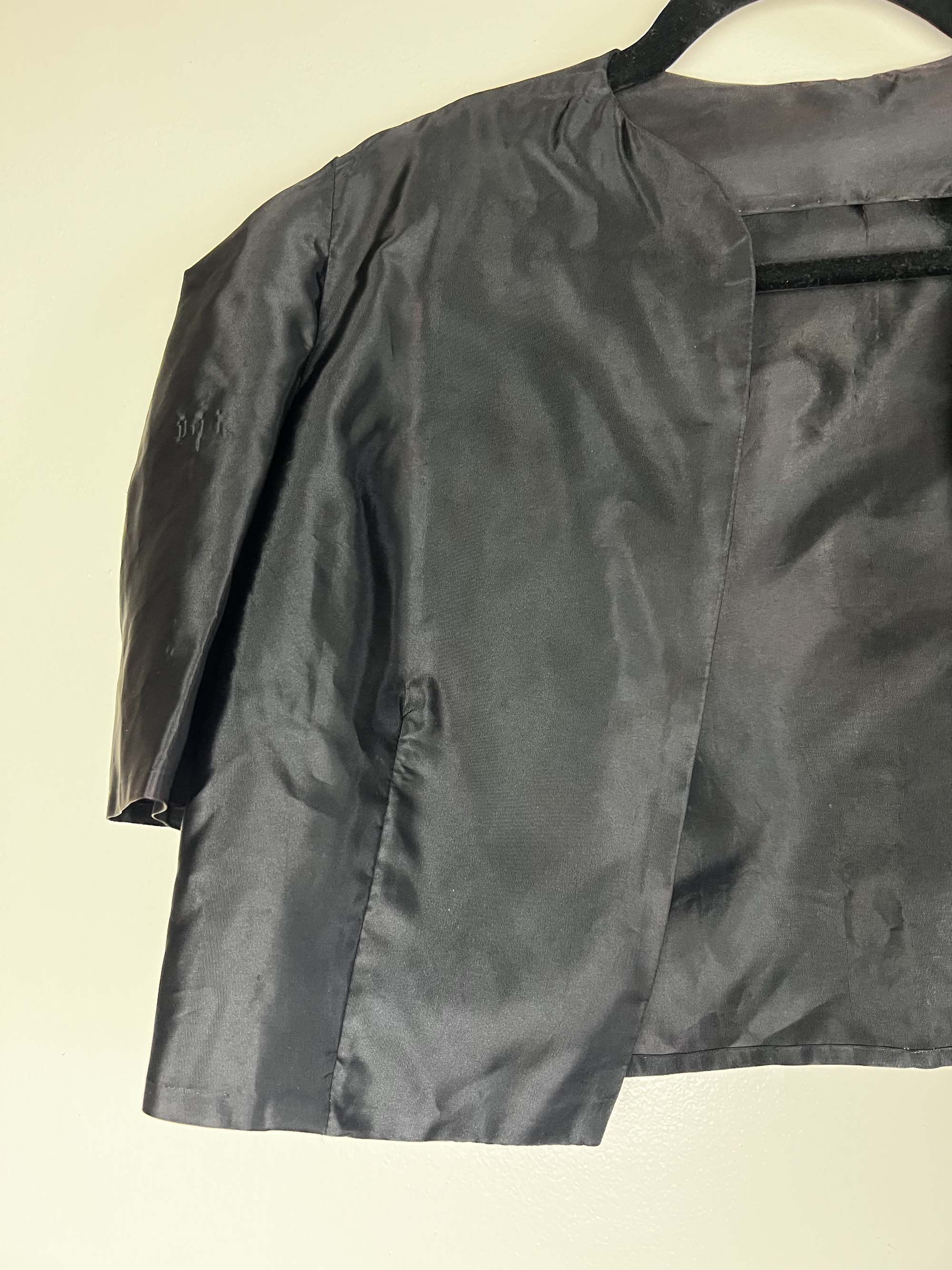 Vintage Vintage 1950s-1960s Black Short Puffy Cropped Bolero Jacket Size L / US 10 / IT 46 - 4 Thumbnail