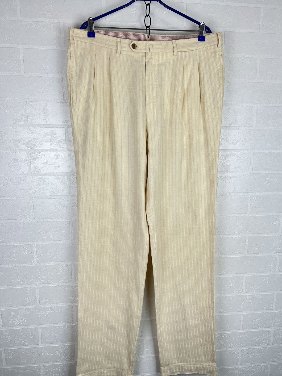 Loro Piana LORO PIANA Pants Chino Trousers Striped Lino Cotton Men's Size US 40 / EU 56 - 2 Thumbnail