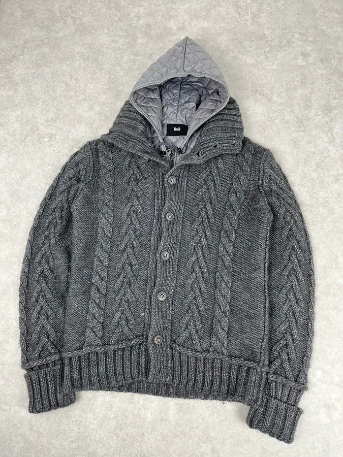 Dolce & Gabbana AW2010 Dolce & Gabbana Grey Wool Quilted Hood Cardigan Jacket Size US L / EU 52-54 / 3 - 7 Thumbnail