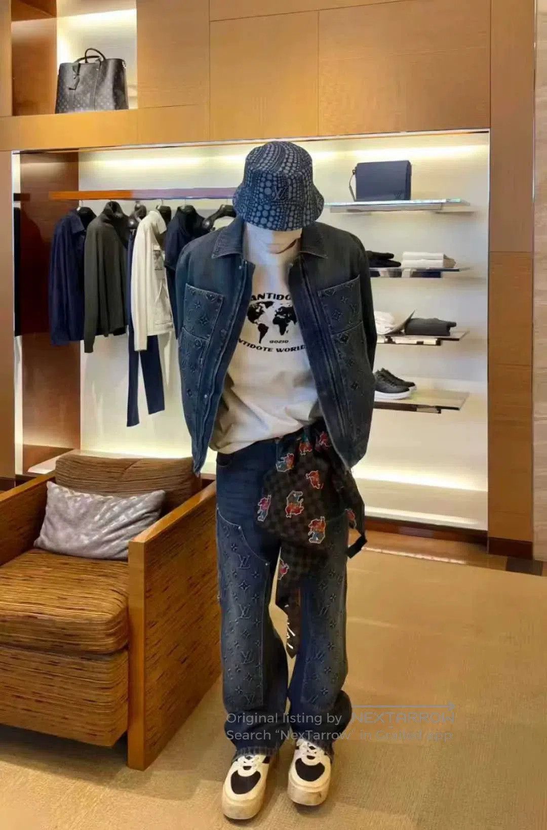 Louis Vuitton Louis Vuitton FW23 Logo Embossed Cargo Jeans. Size US 34 / EU 50 - 6 Thumbnail