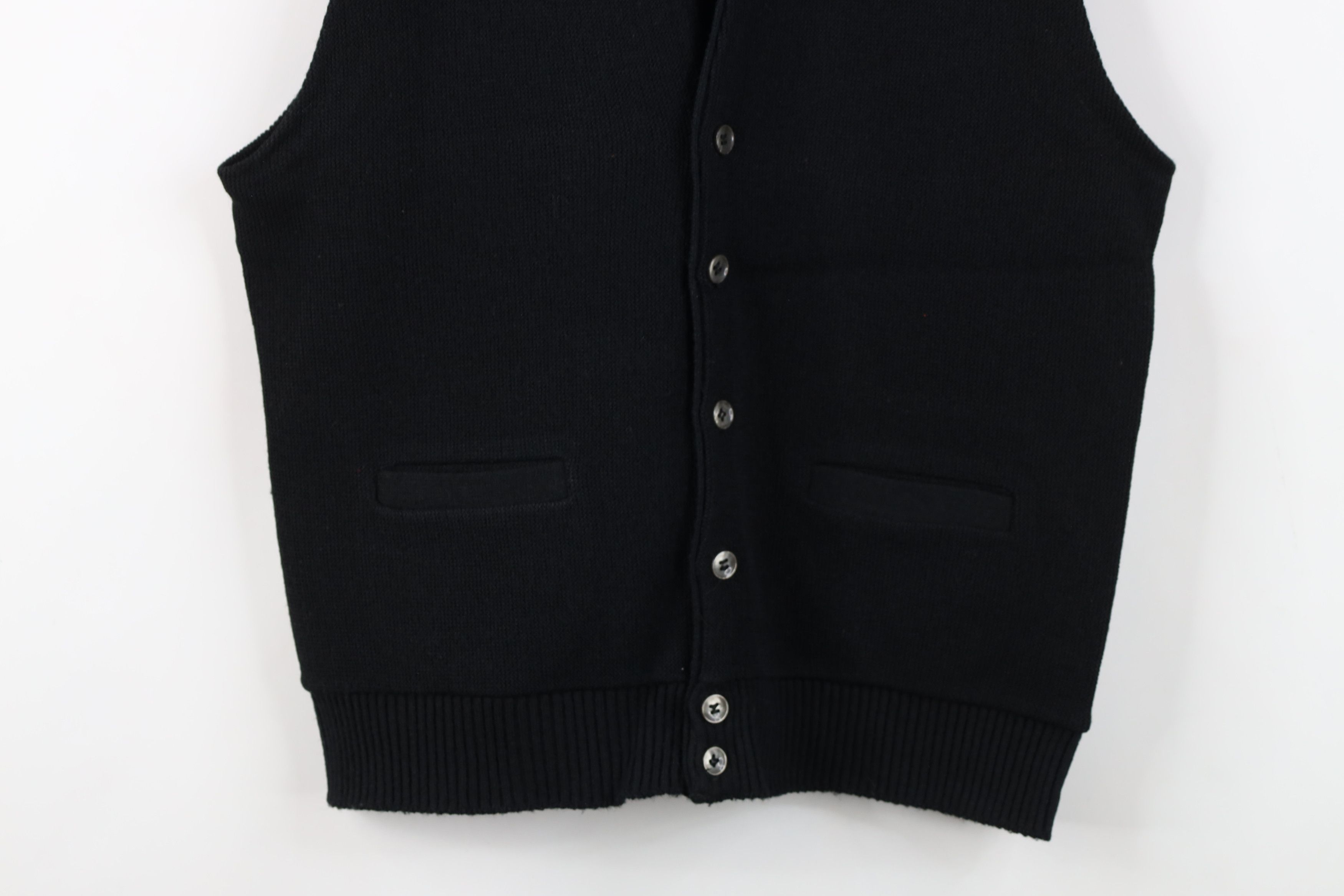 Vintage Vintage 60s 70s Streetwear Knit Sweater Vest Black USA Size US L / EU 52-54 / 3 - 3 Thumbnail