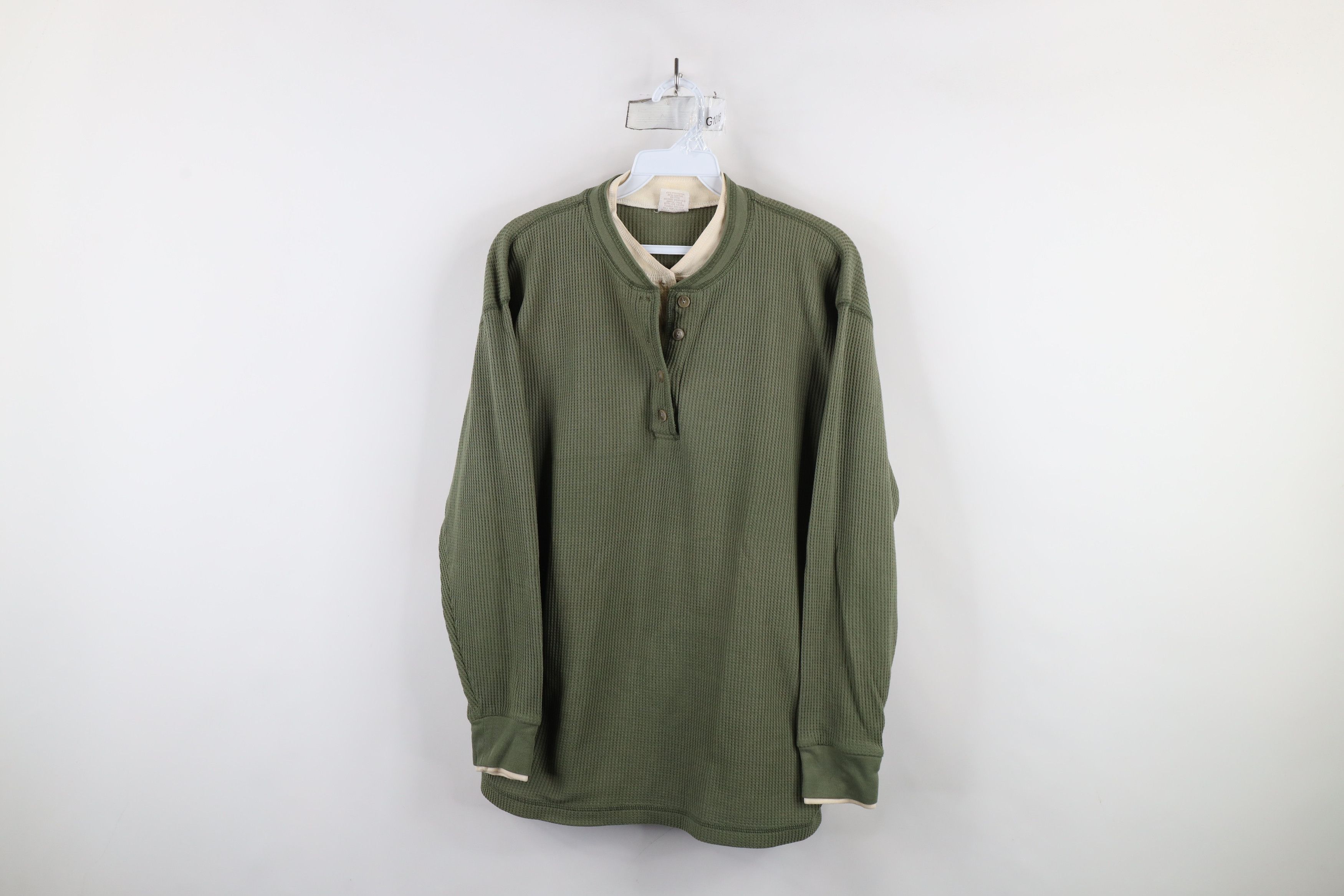 Vintage Vintage 90s Streetwear Layered Thermal Waffle Knit T-Shirt Size M / US 6-8 / IT 42-44 - 1 Thumbnail