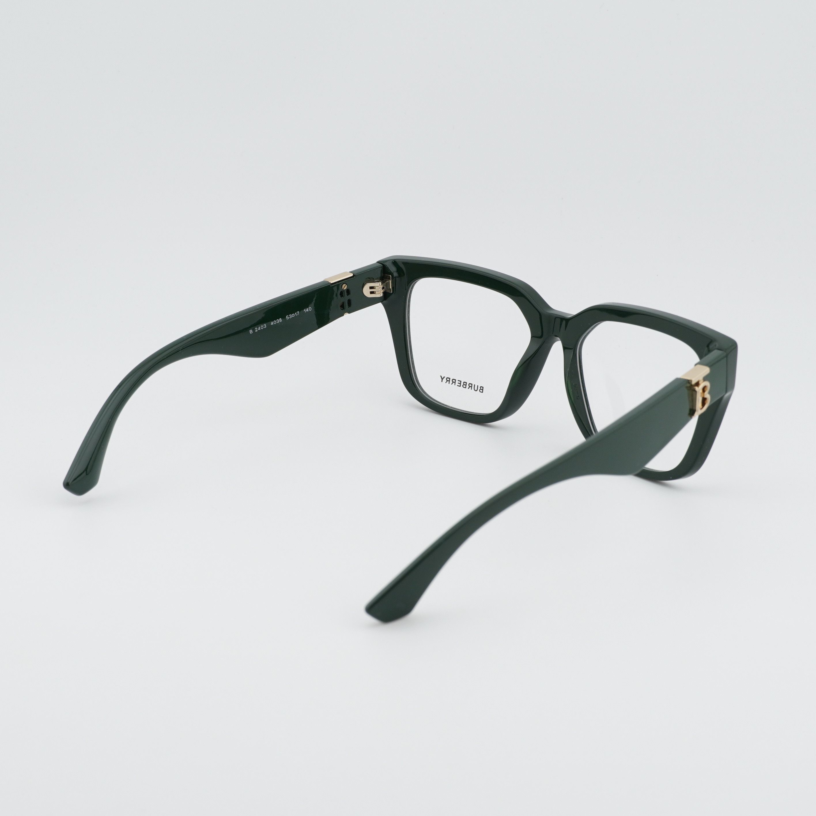 Burberry Burberry BE2403 4038 Eyeglasses Green 53mm Square Frame Size ONE SIZE - 5 Thumbnail