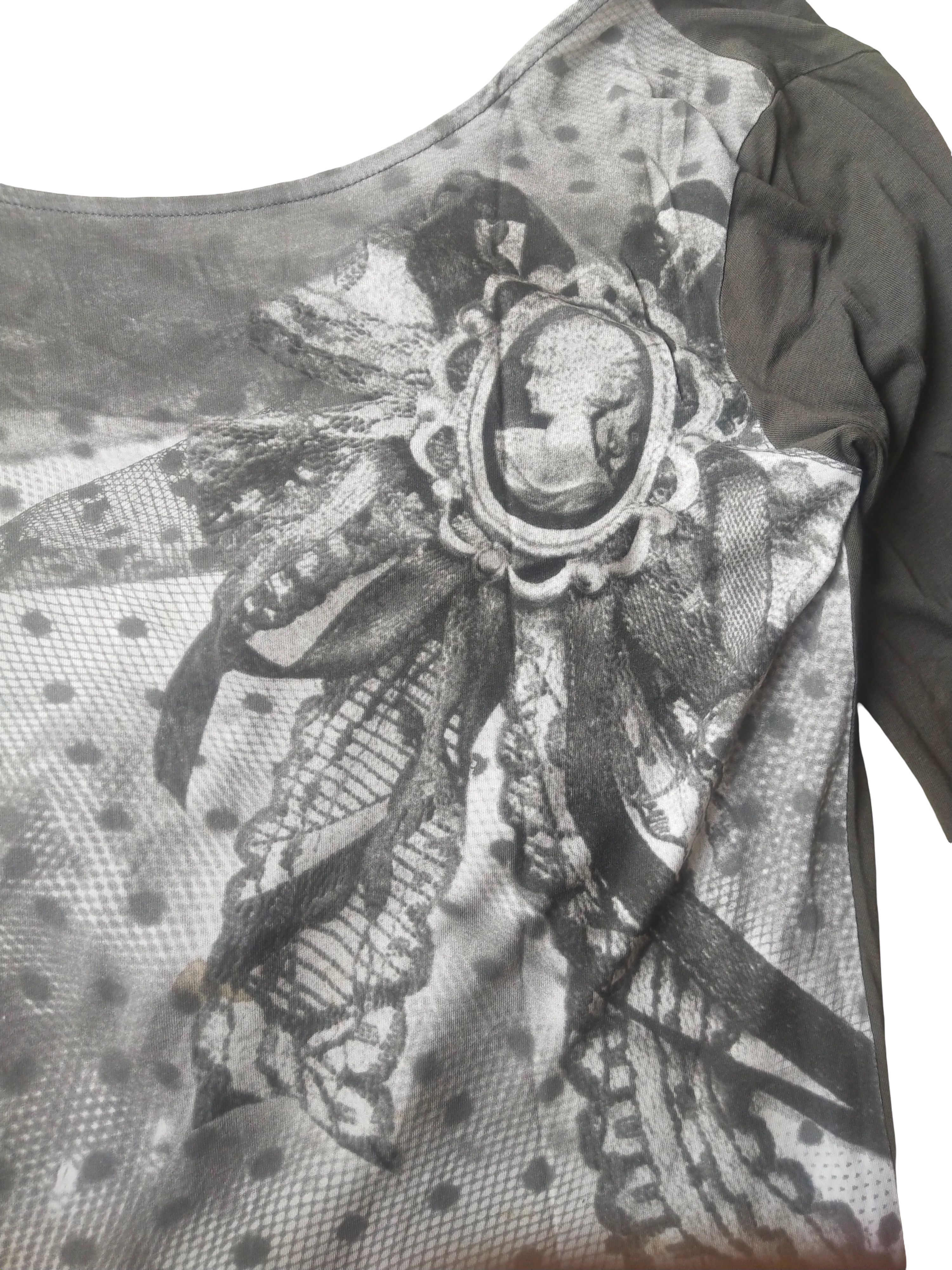 Yohji Yamamoto 2000s Benetton Fairy Grunge Cameo Lace Graphic Top Size M / US 6-8 / IT 42-44 - 3 Thumbnail