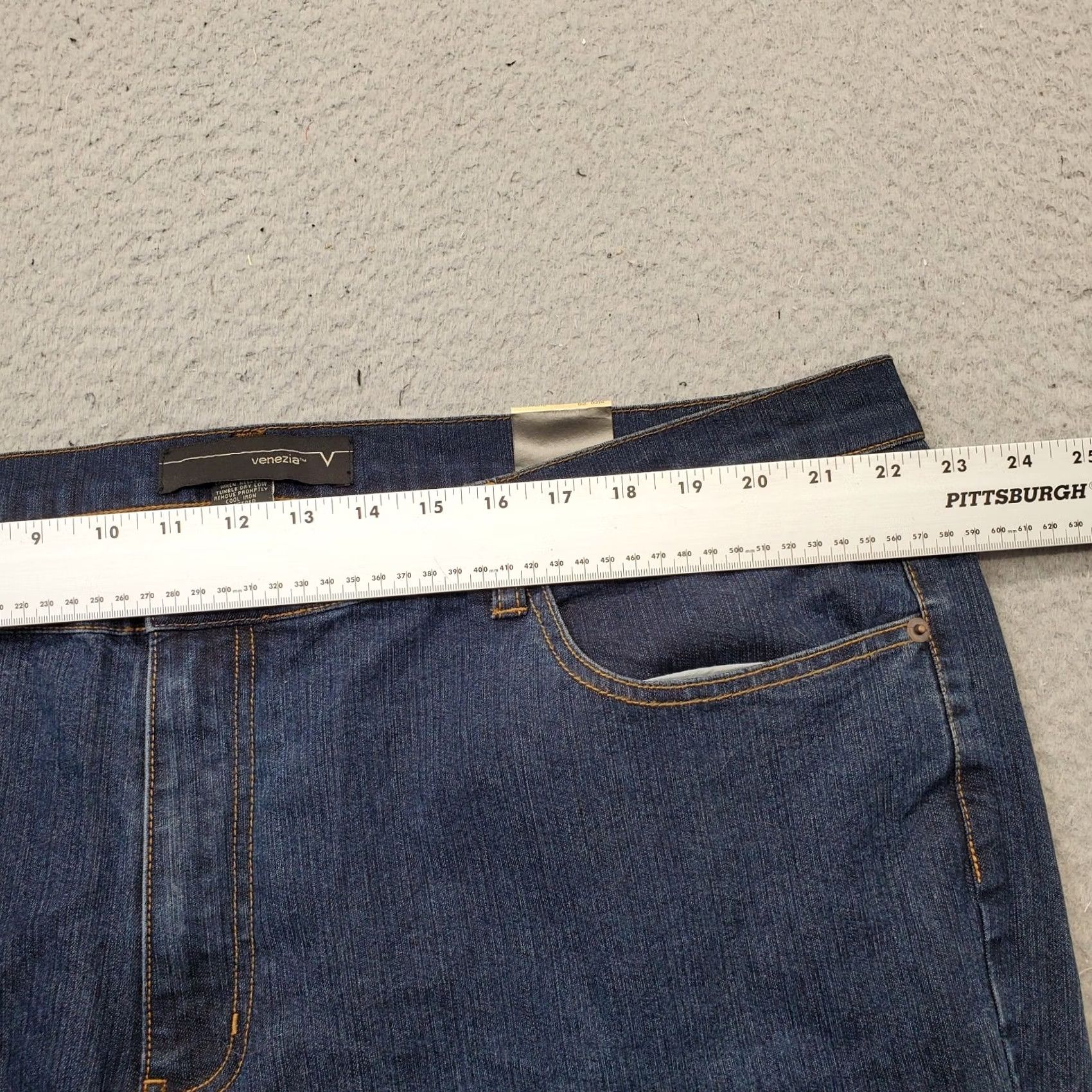 Denime Venezia Womens 26 Blue Denim Flared Jeans Relaxed Stretch Low Waist 5-Pocket Denim, Vintage: No, Size: 26, Plus Size Size 26" / US 2 / IT 38 - 6 Thumbnail