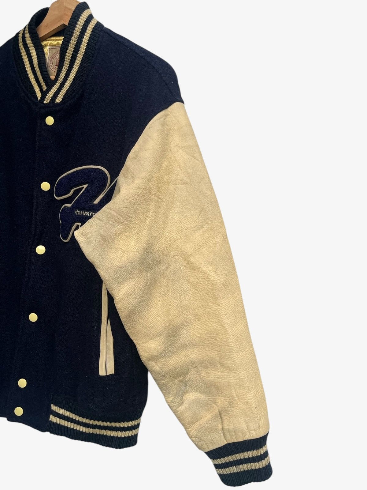 Vintage 90s Harvard Wool Letterman Jacket Leather Sleeves Size US L / EU 52-54 / 3 - 9 Thumbnail
