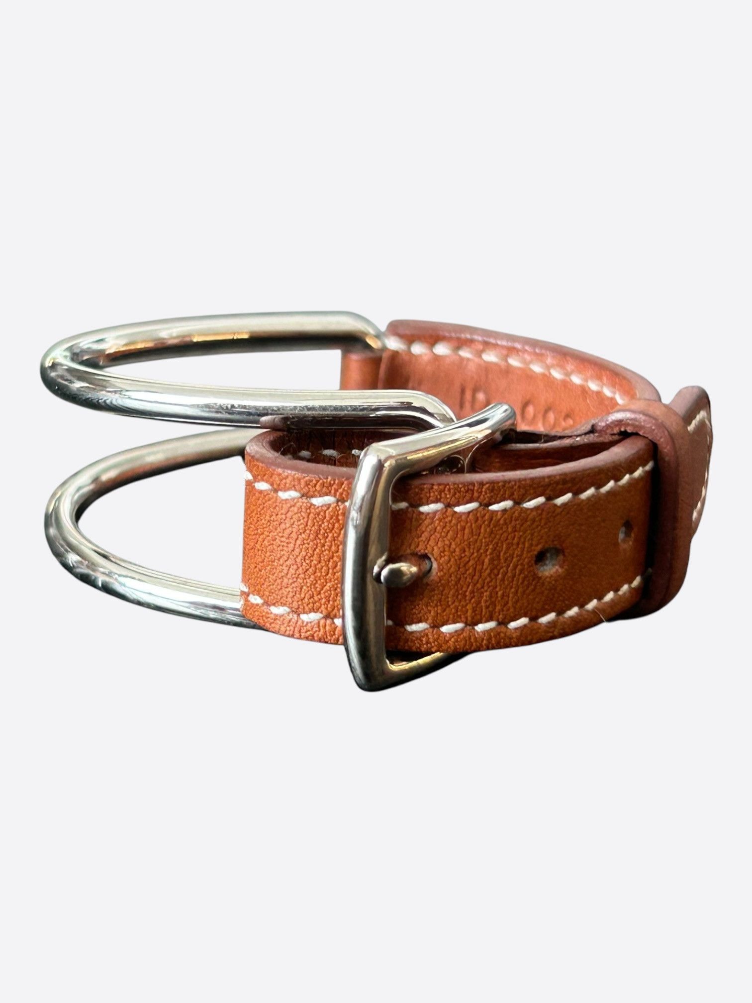 Hermes Hermes Brown Swift & Palladium Hardware Switch Bracelet Size ONE SIZE - 1 Thumbnail