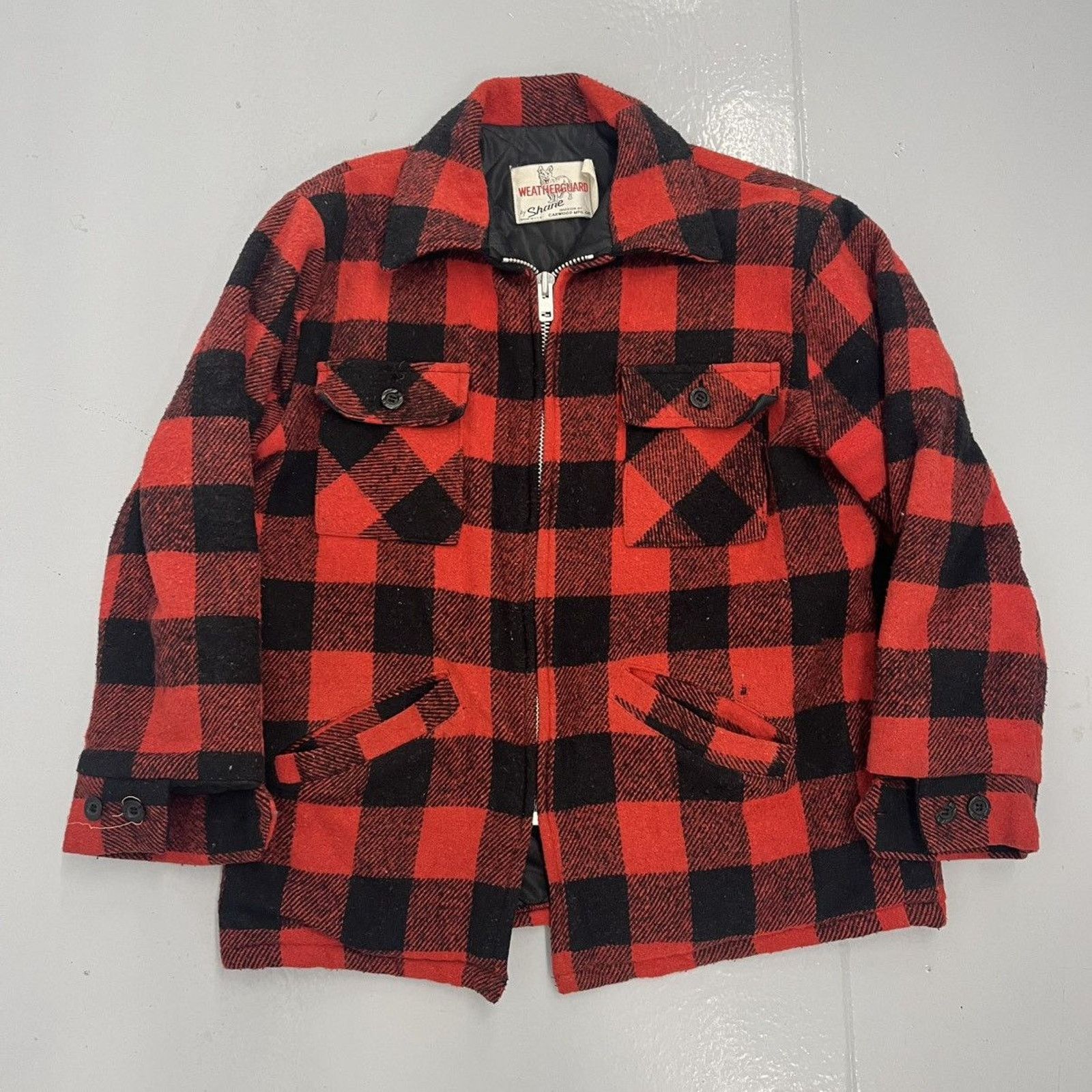 Other Vintage 80s Weatherguard Red Buffalo Check Bomber Jacket Size US M / EU 48-50 / 2 - 1 Thumbnail