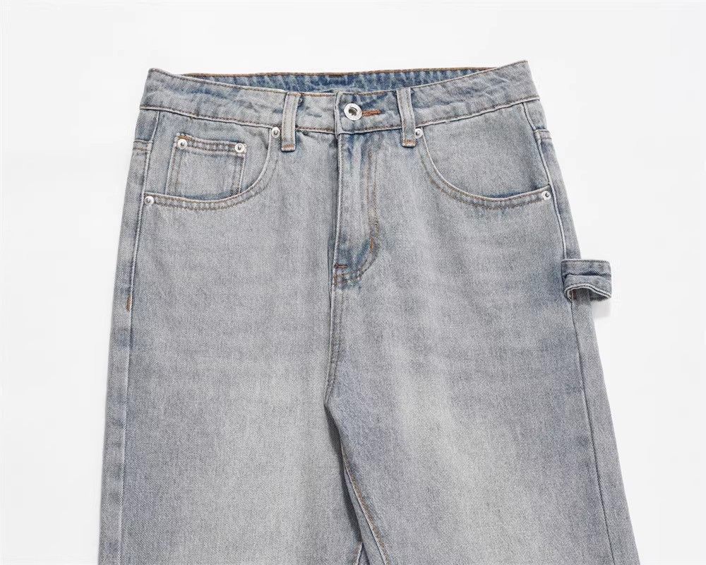 Japanese Brand × Jean Street retro light blue straight-leg versatile washed jeans Size US 32 / EU 48 - 3 Thumbnail