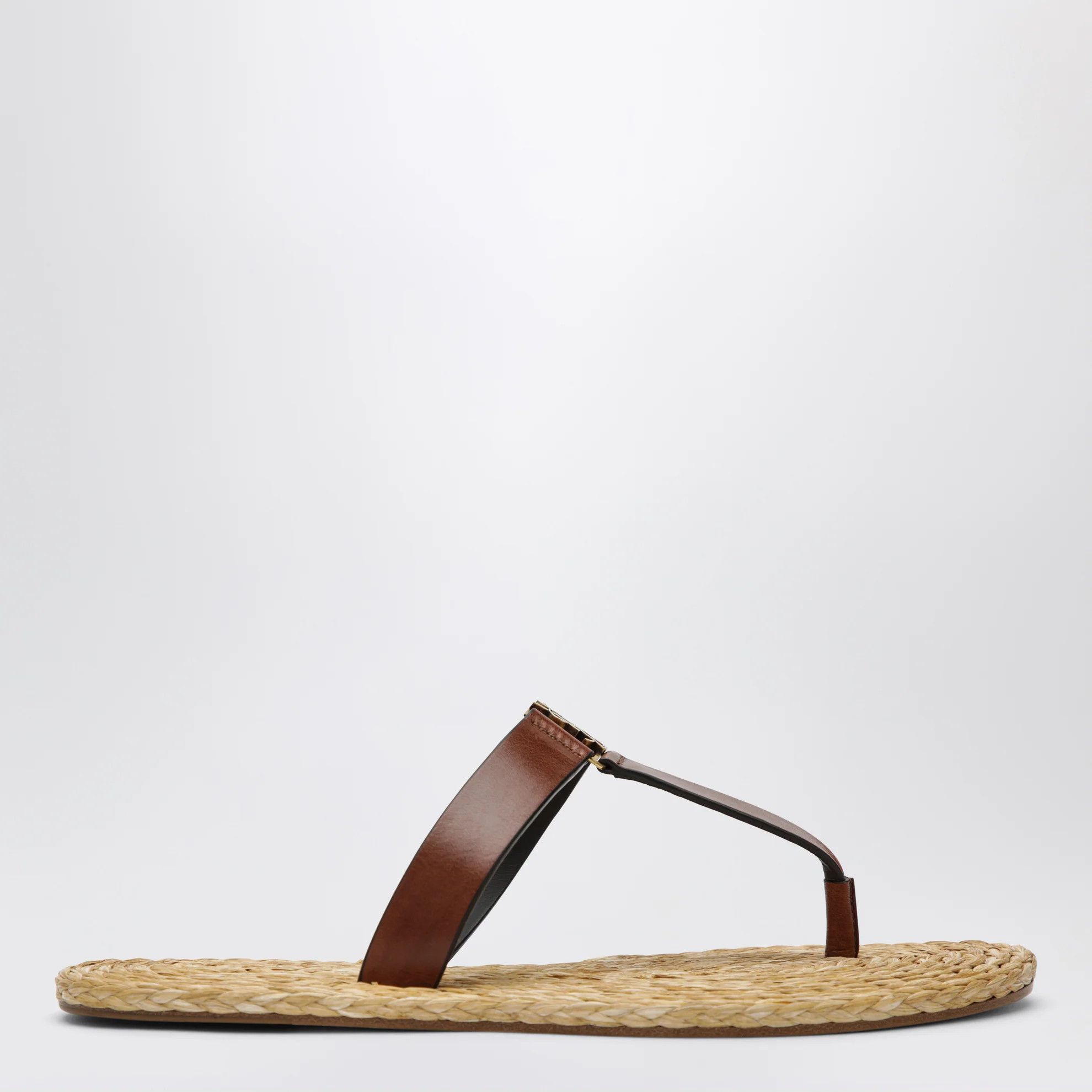 Saint Laurent Paris o1d2blof0526 Leather Thong Slippers in Brown/Beige Size US 6.5 / IT 36.5 - 1 Thumbnail