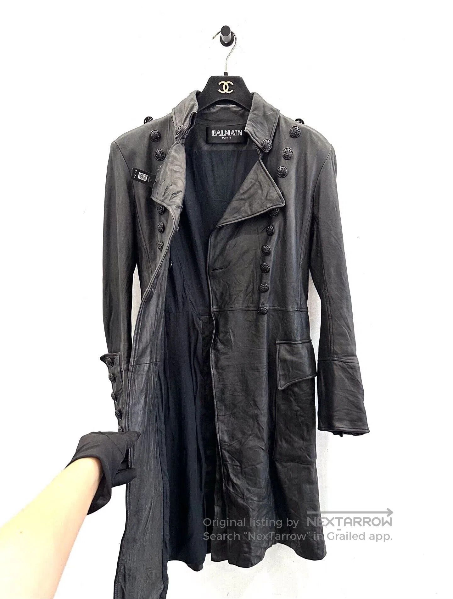 Balmain Balmain Baroque Shield Logo Leather Jacket. Size S / US 4 / IT 40 - 3 Thumbnail