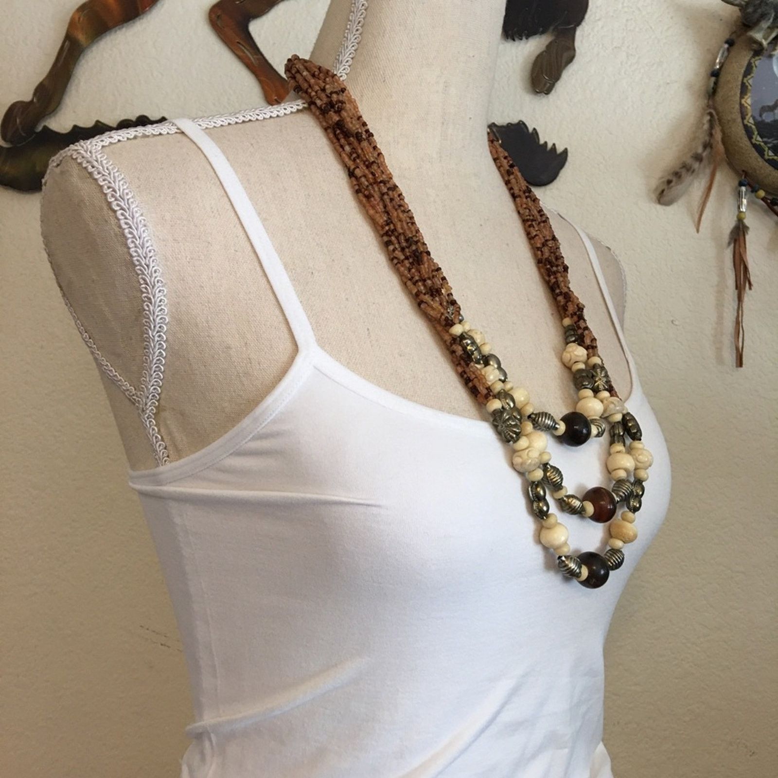 Vintage Vintage 80s multi strand layer seed bead necklace Size ONE SIZE - 2 Thumbnail