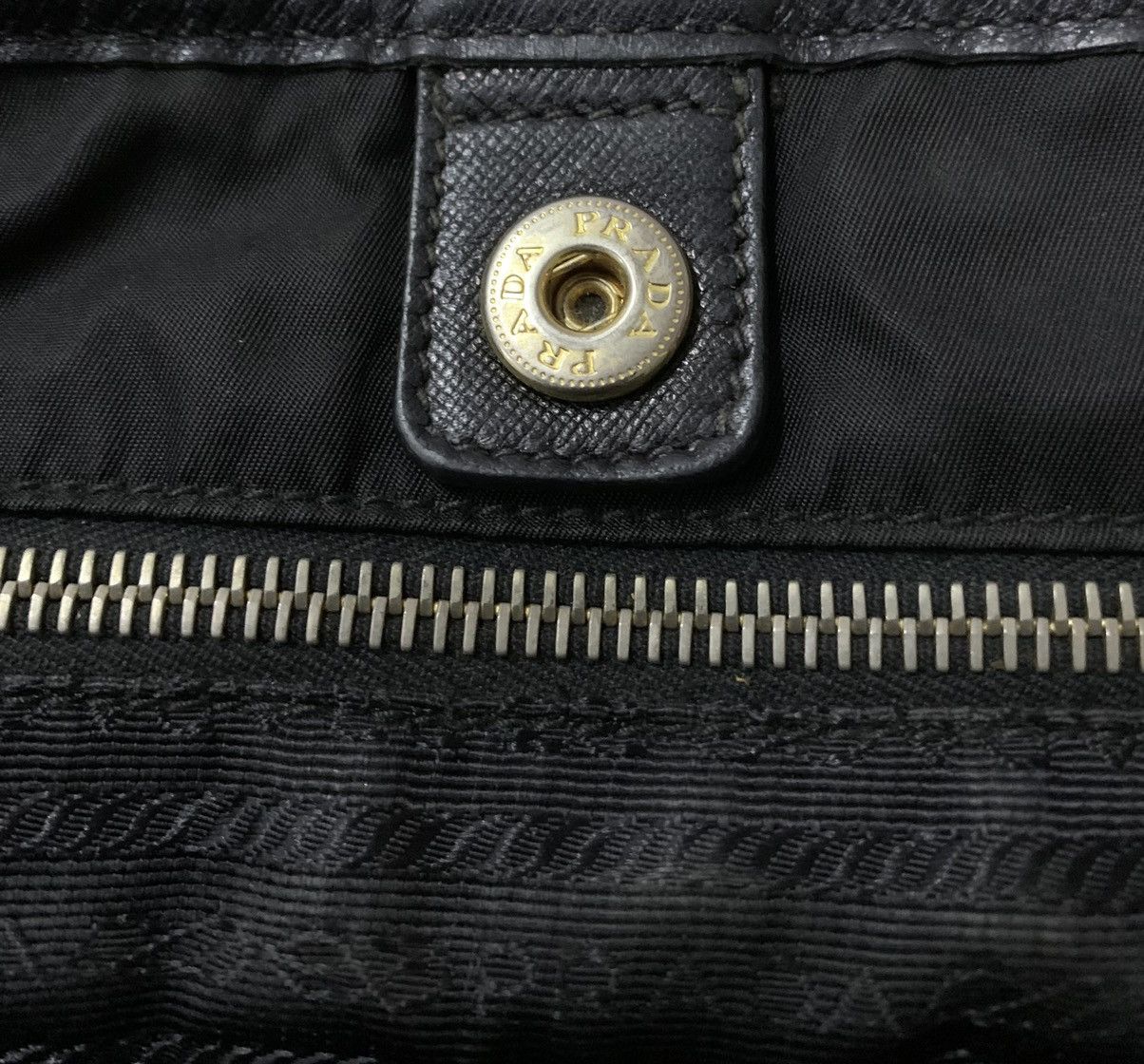 Prada Prada Milano Nylon Leather Tote Bag Size ONE SIZE - 9 Thumbnail
