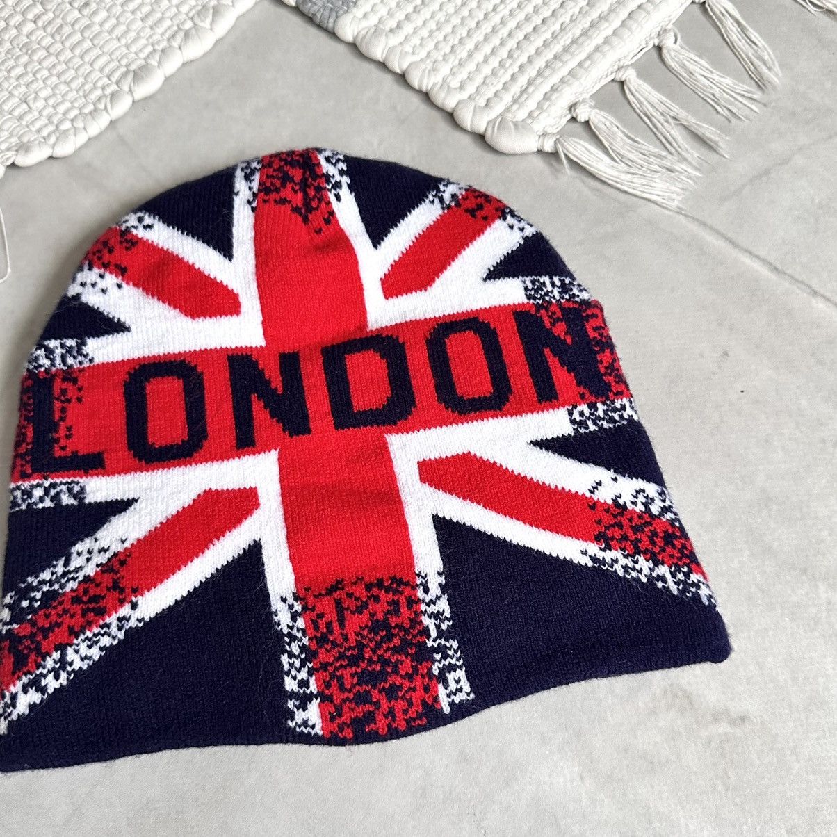 Hysteric Glamour × Undercover 00s London British Flag Knit Beanie Hat Yohji Yamamoto Vibe Size ONE SIZE - 2 Thumbnail