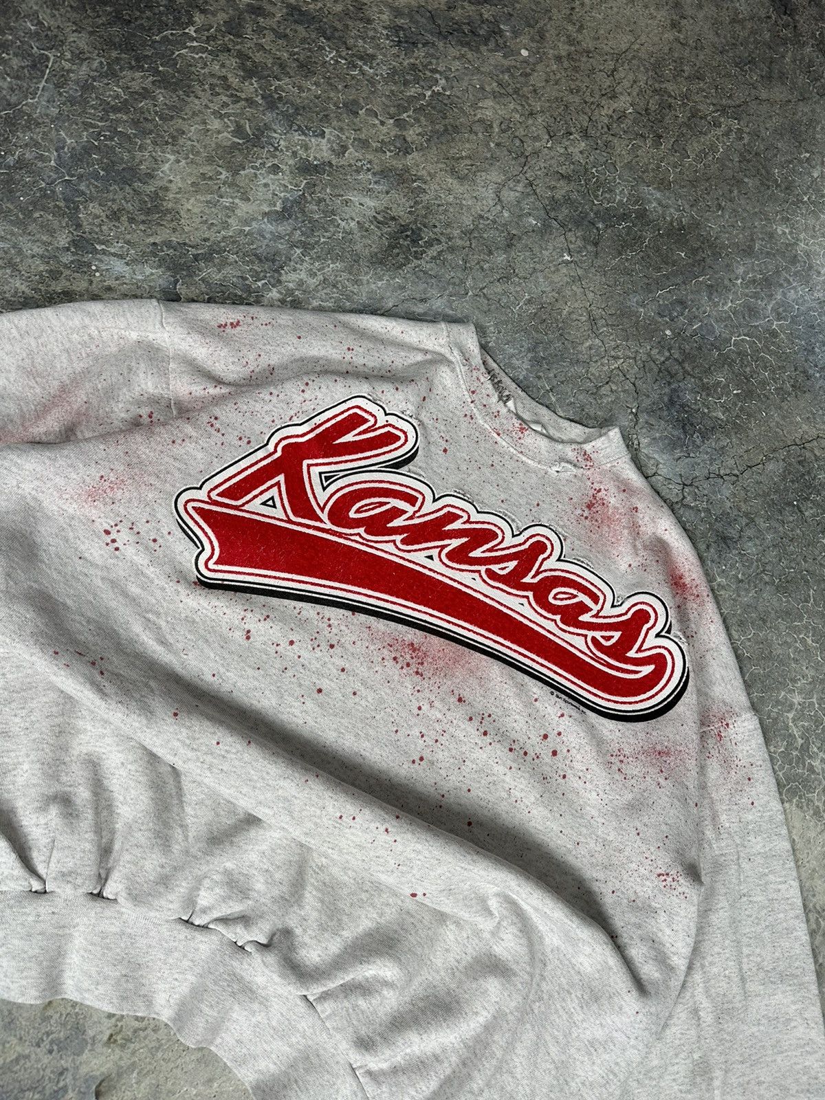 Vintage Vintage Kansas State Thrashed Crewneck Size US L / EU 52-54 / 3 - 3 Thumbnail