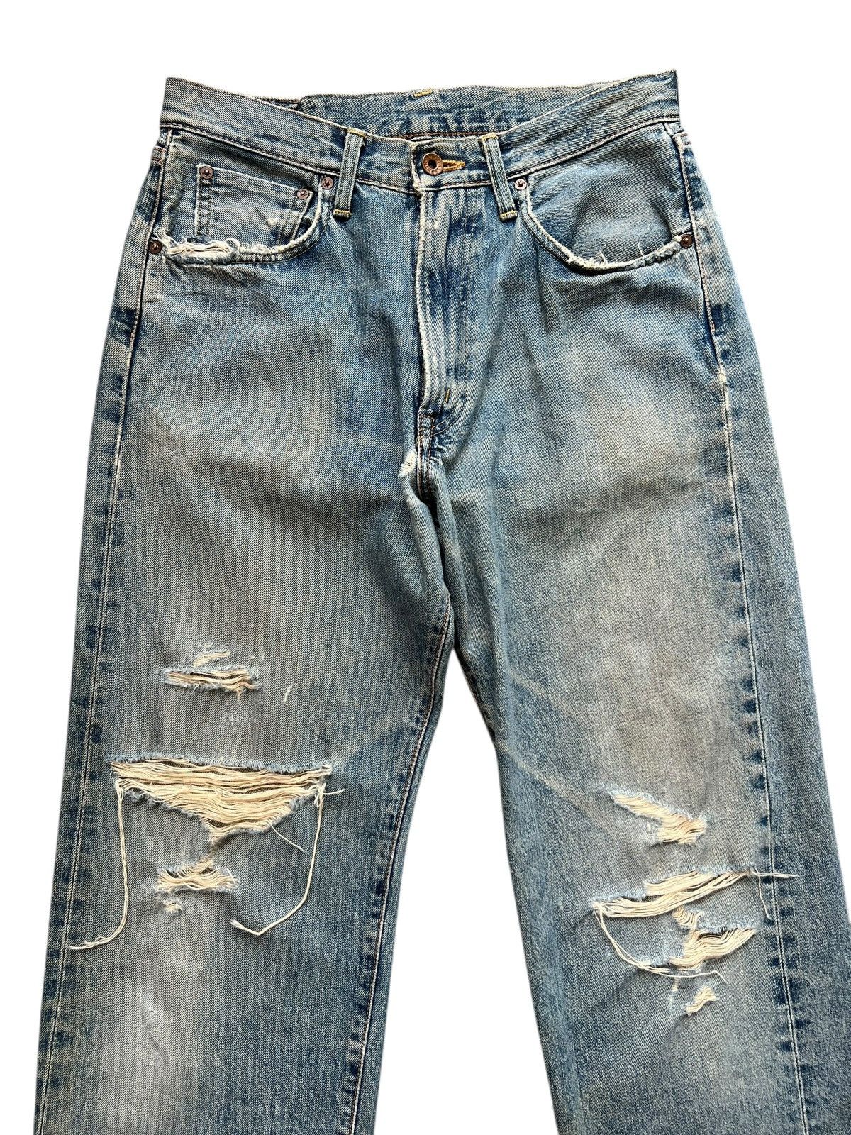 Edwin Vintage Edwin 505 Selvedge Distressed Denim Jeans 31x33 Size US 31 - 4 Thumbnail