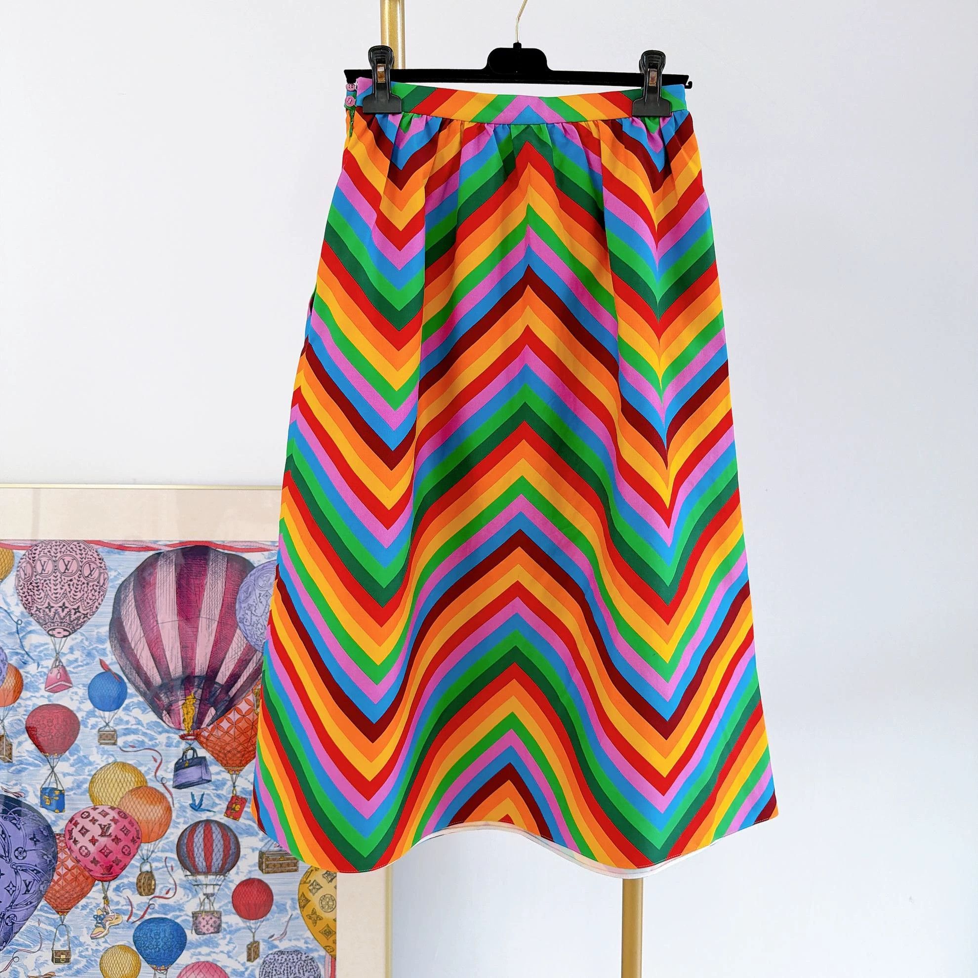 Valentino Valentino Color Block Women's Skirt 40 7203 Size 27" / US 4 / IT 40 - 2 Thumbnail