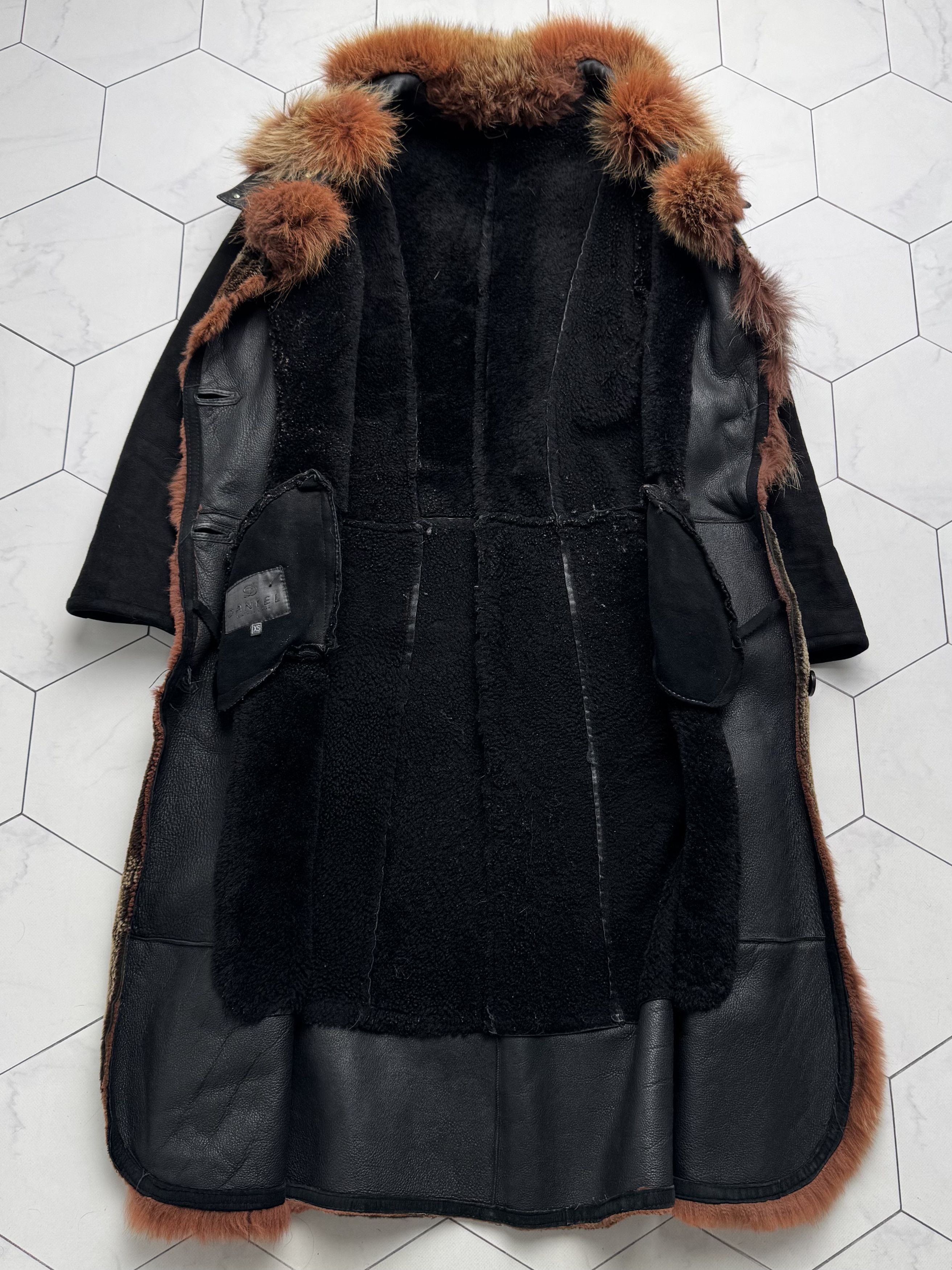 Vintage Vintage Real Sheepskin Coat With Real Fur Neck (B505)E2D15 Size XS / US 0-2 / IT 36-38 - 5 Thumbnail