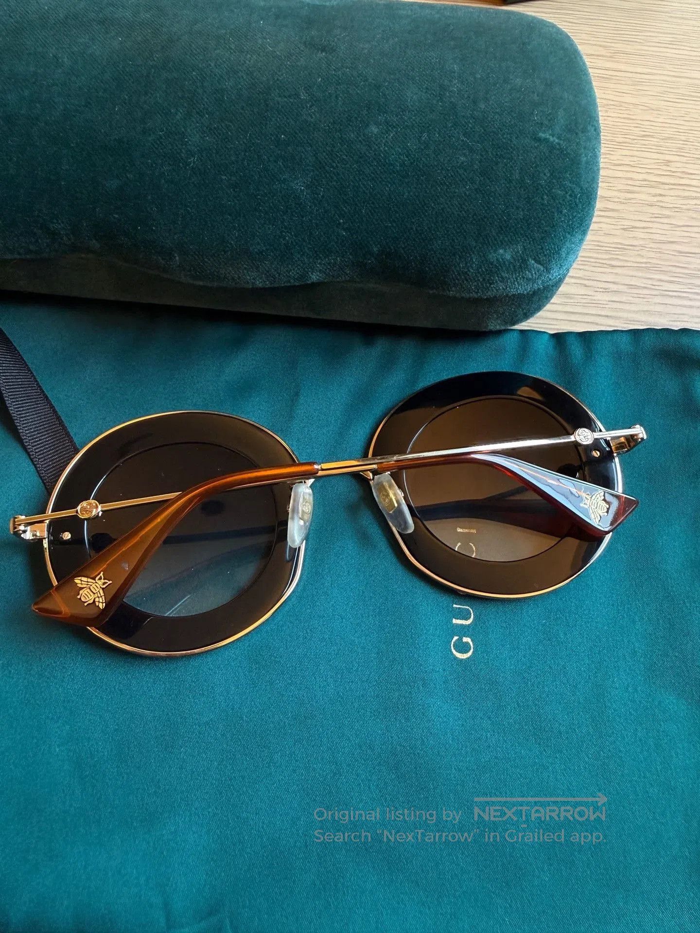 Gucci Gucci Round Frame Gold Bee Sunglasses. Size ONE SIZE - 5 Thumbnail