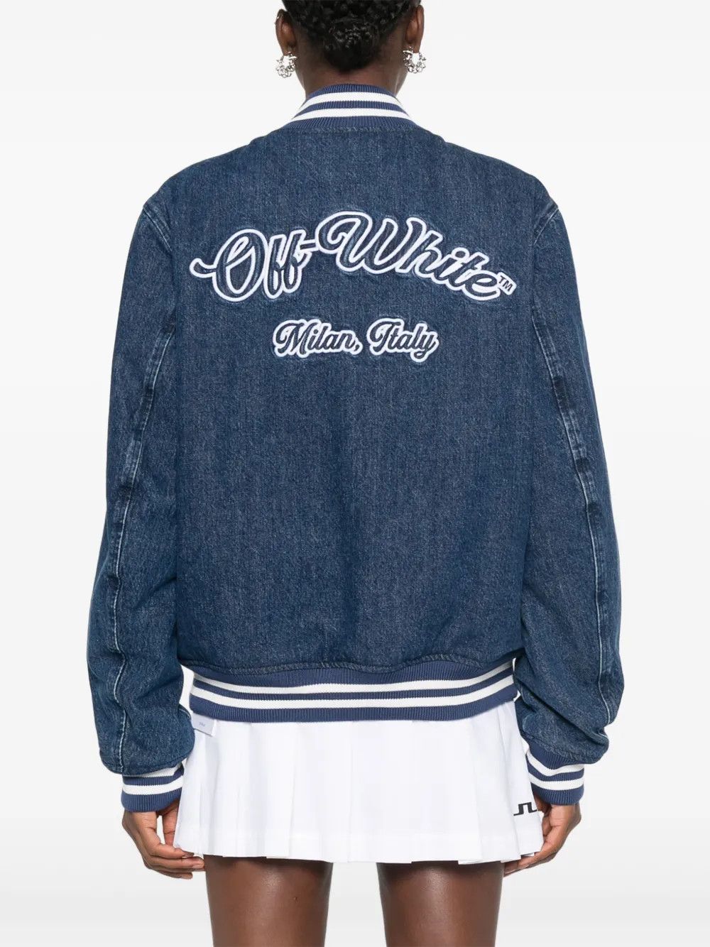Off-White o1y1125 Denim Jacket in Blue/White Size M / US 6-8 / IT 42-44 - 4 Thumbnail
