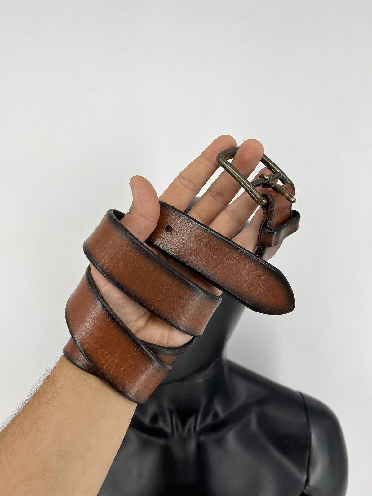 Ralph Lauren Vintage Polo Ralph Lauren Belt Brown Leather RRL 28 Small US Size 38 - 1 Thumbnail
