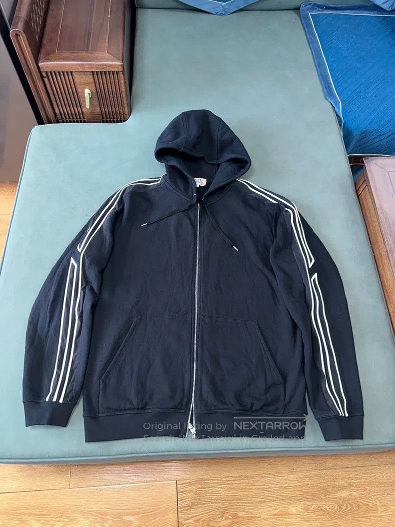 Hermes Hermes FW23 striped print fleece hooded sweatshirt jacket, Size US XXL / EU 58 / 5 - 1 Thumbnail