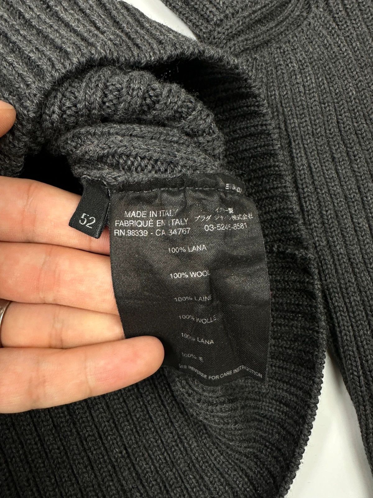 Prada Prada Sport FW2004 Grey Ribbed Wool Knit Sweater Size US M / EU 48-50 / 2 - 7 Thumbnail