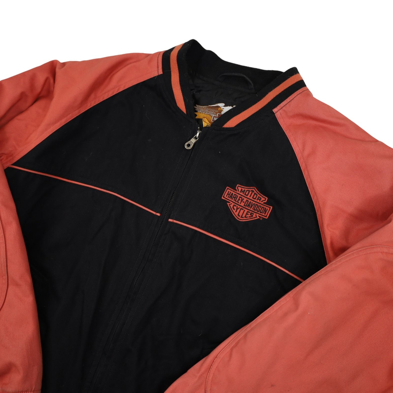 Harley Davidson × Vintage Vintage Harley Davidson Spellout Quilted Bomber Jacket Size US XL / EU 56 / 4 - 3 Thumbnail