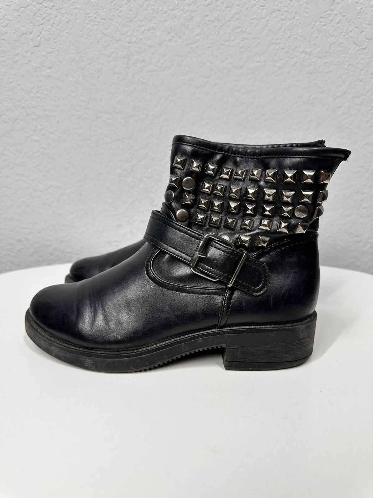 New Rock Vintage Leather Metal AS 98 Boots Rare Kapital Vibe Rick Size US 6 / IT 36 - 6 Thumbnail