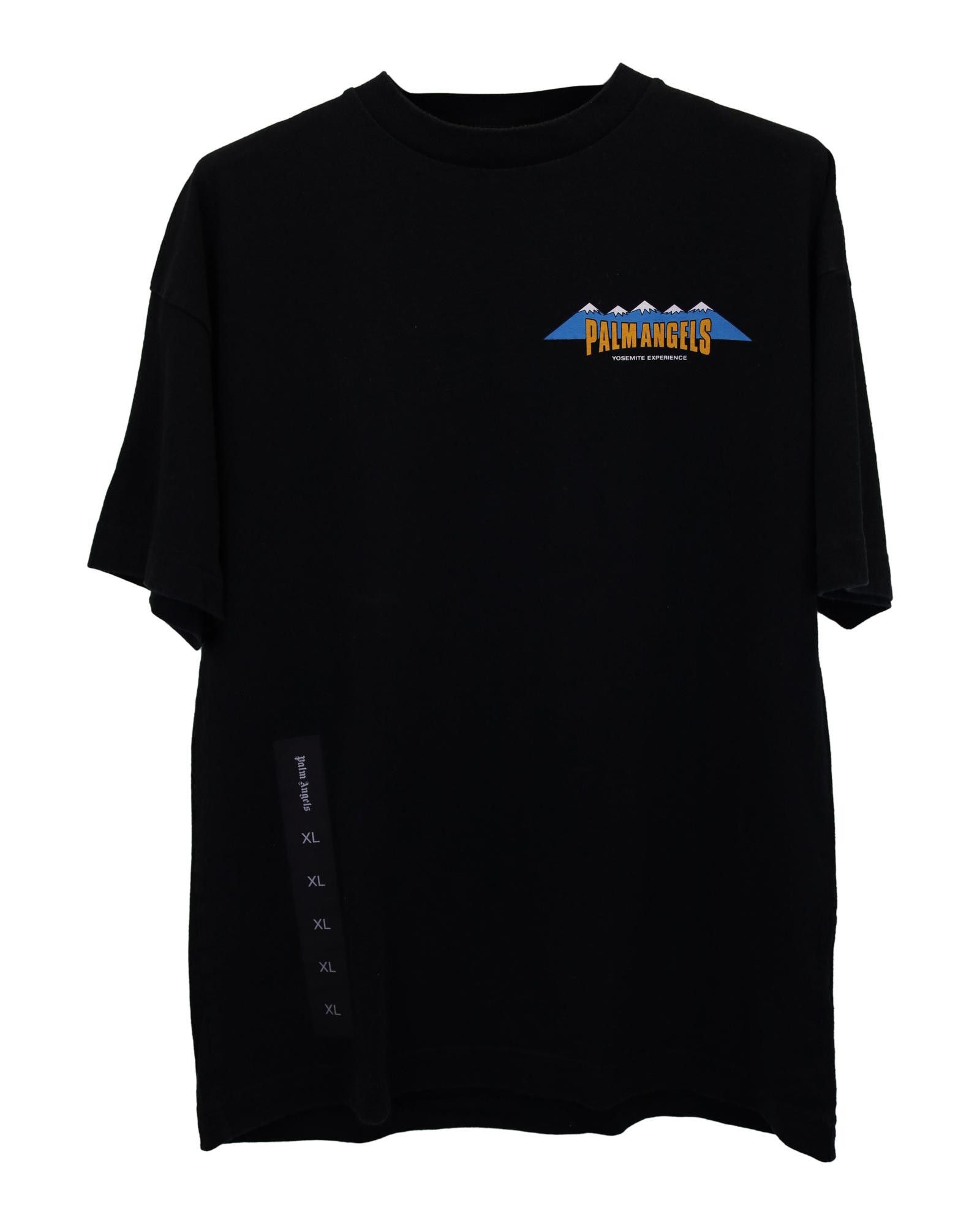 image of Palm Angels Yosemite Experience Graphic Tee In Black Cotton, Men's (Size XL)
