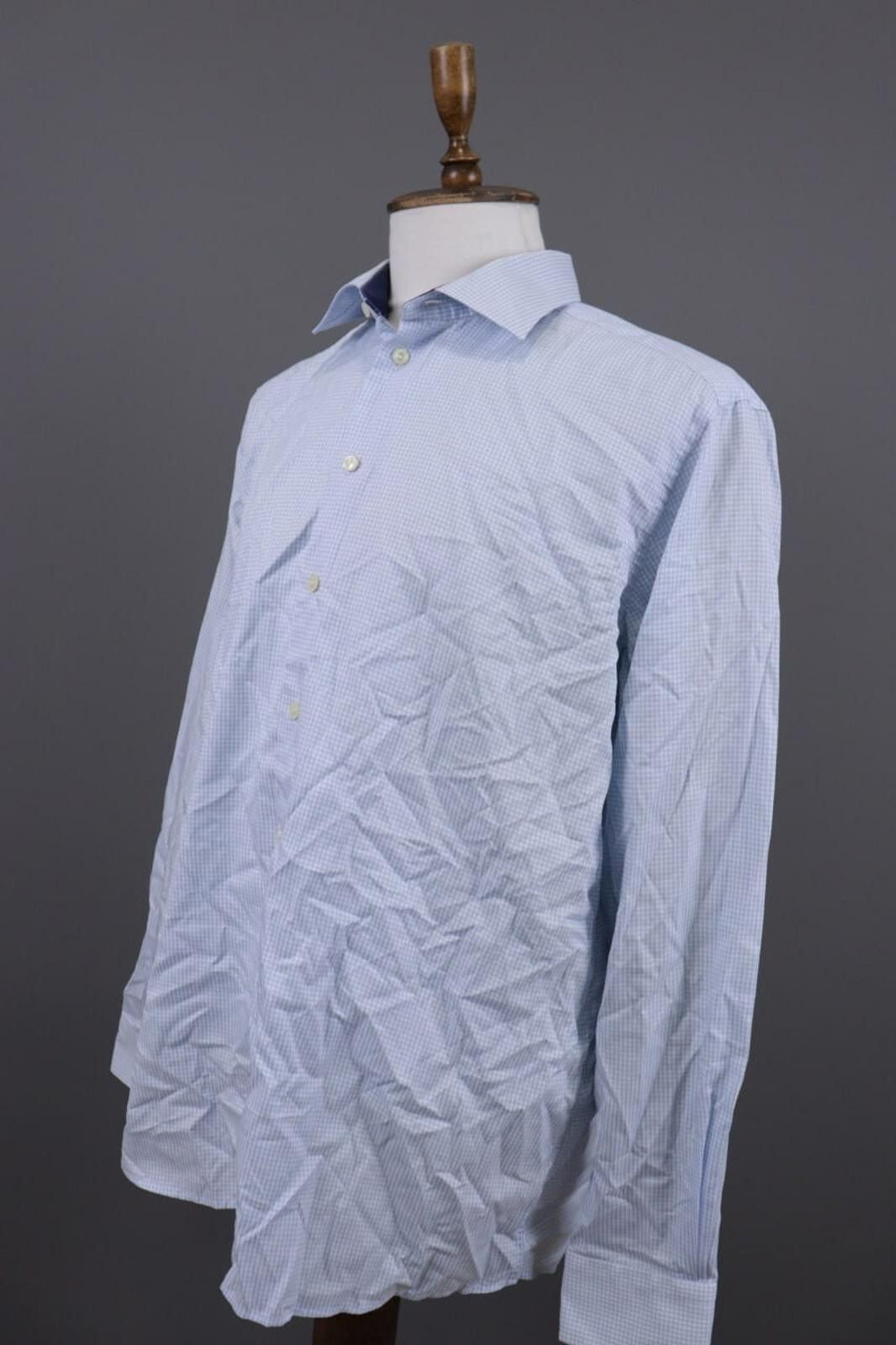 Eton Eton Contemporary Check Blue Shirt Size 45 17.75 XXL Size US XXL / EU 58 / 5 - 10 Thumbnail