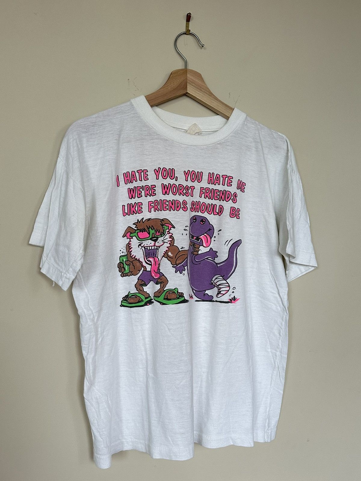 Cartoon Network × Vintage Vintage 90s Barney Taz Were Worst Friends Cartoon T-Shirt Size US S / EU 44-46 / 1 - 3 Thumbnail
