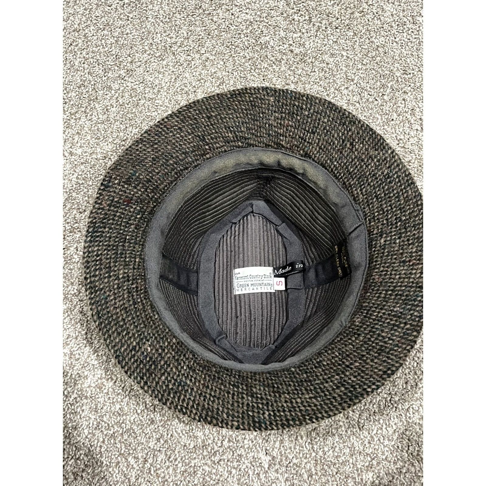 Vintage Vermont County Store Green Mountain Mercantile Bowler Hat Wool Green S Men/Adult Size S Size ONE SIZE - 3 Thumbnail