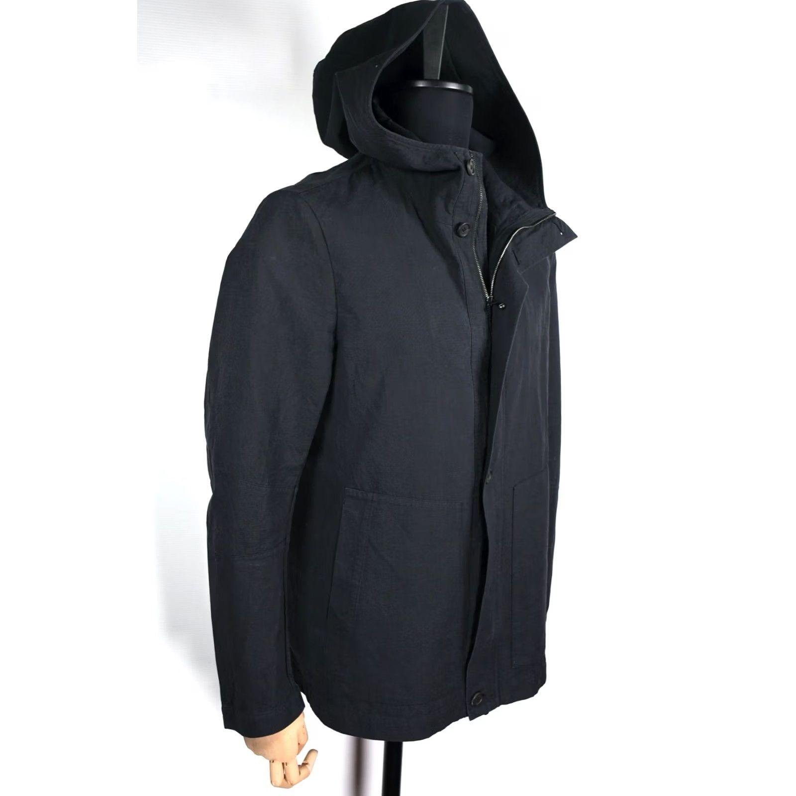 Vintage FORME 3'3204322896 Jacket Men 50 Black Cotton Hooded Zip Casual Made in Italy Size US M / EU 48-50 / 2 - 6 Thumbnail