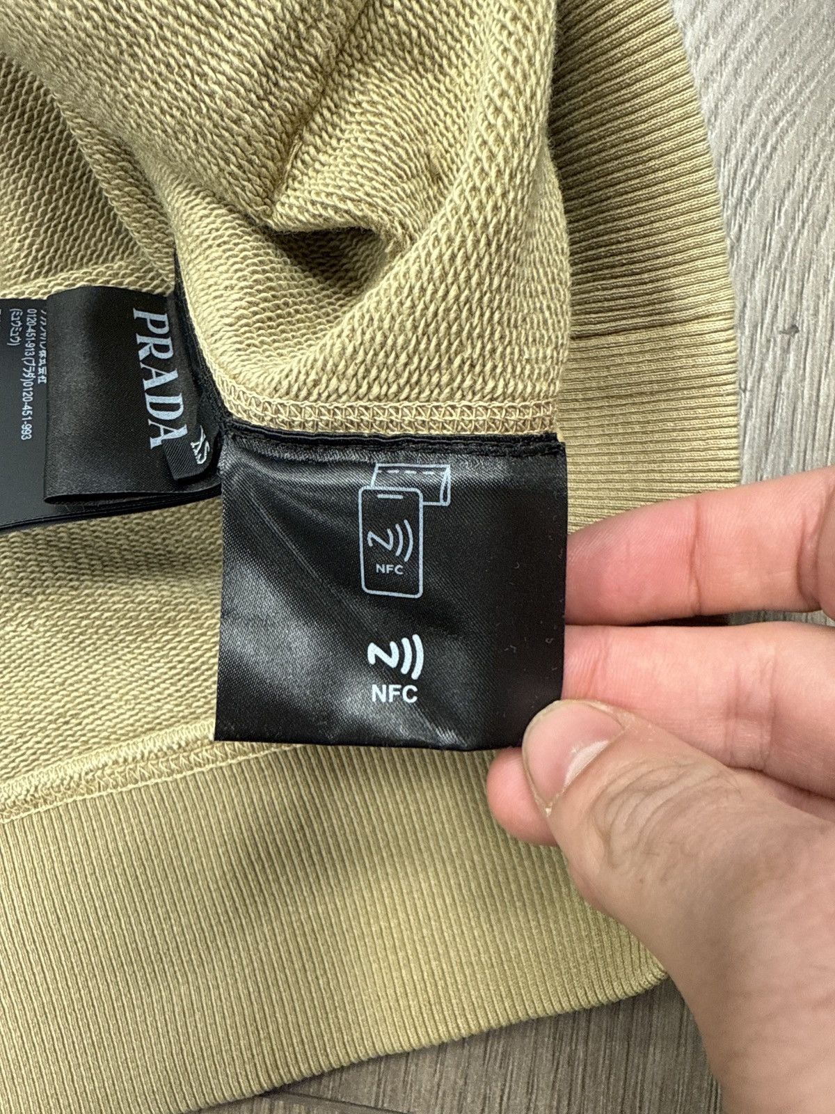 Prada Prada triangle logo hooded sweatshirt tan extra small Size US XS / EU 42 / 0 - 5 Thumbnail