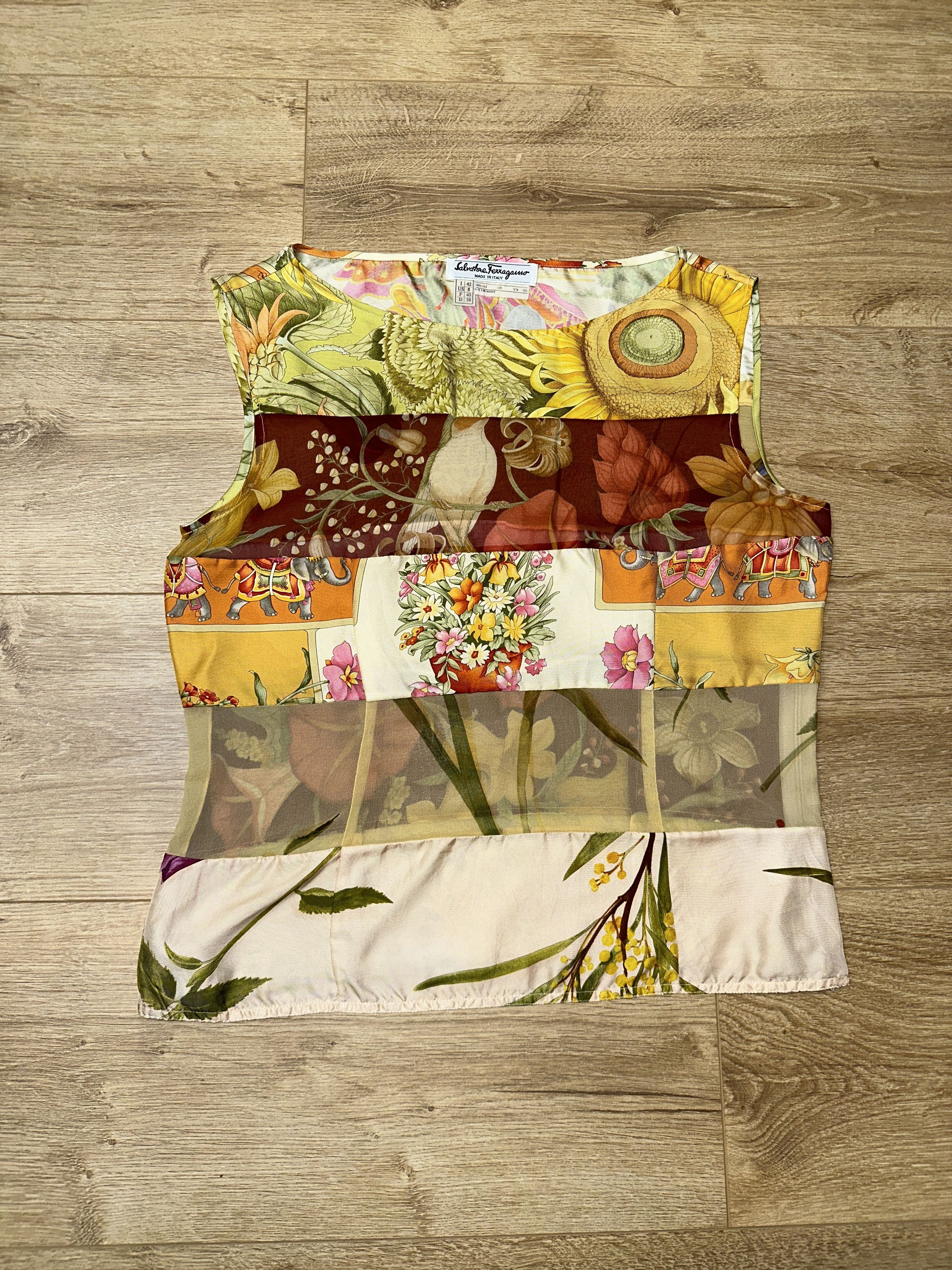 Salvatore Ferragamo Salvatore Ferragamo 100% Silk Print Sleeveless IT 42 US 8 Size M / US 6-8 / IT 42-44 - 4 Thumbnail