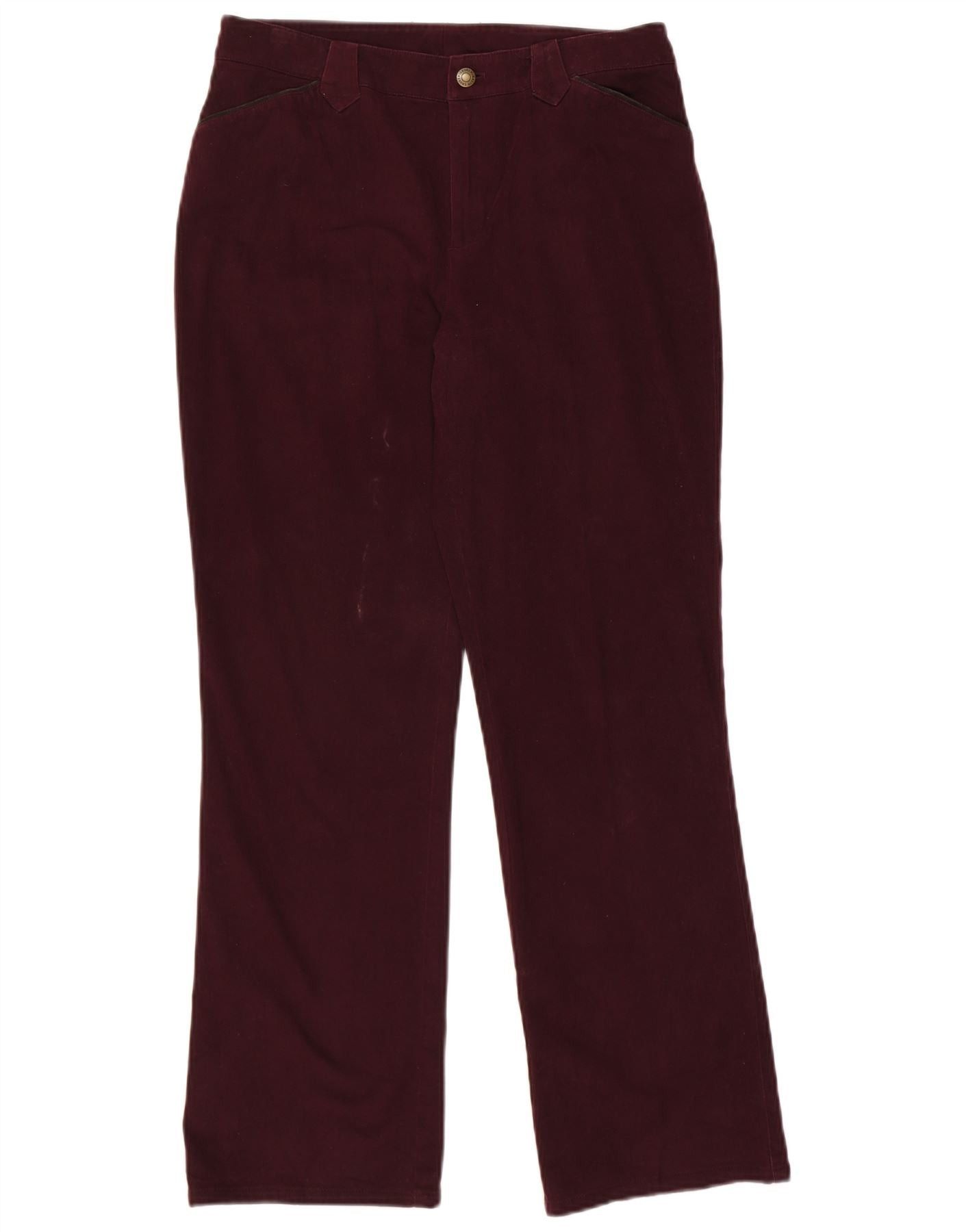 Ralph Lauren Womens Straight Casual Trousers US 10 Large W32 L30 Burgundy Size 28" / US 6 / IT 42 - 1 Thumbnail