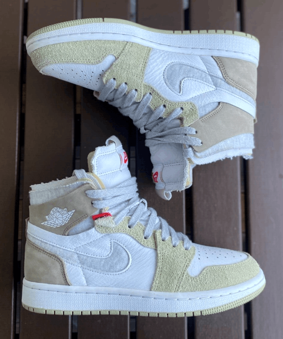 image of Jordan Nike Air Jordan 1 Zoom Air "olive Aura" 2021. Ct0979-102 Shoes in White, Women's (Size 4)