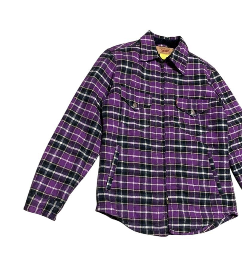 Levi's Vintage Levis Plaid Flannel Shirt Jacket Zipper Ups Size US M / EU 48-50 / 2 - 2 Thumbnail