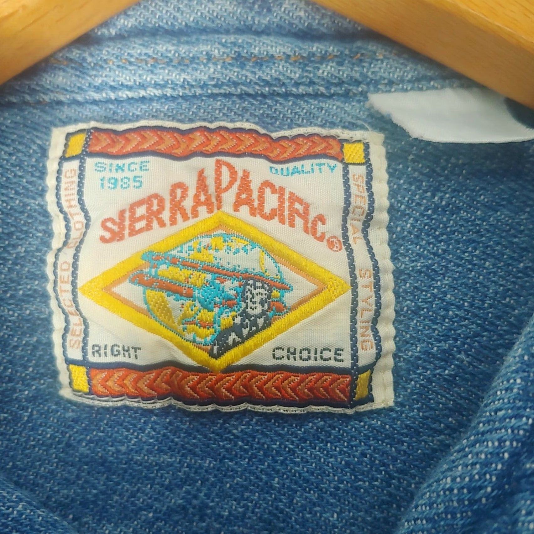 Denime VINTAGE Sierra Pacific Shirt Denim Button-Up 1990s Blue XL Women Casual Size XL / US 12-14 / IT 48-50 - 3 Thumbnail