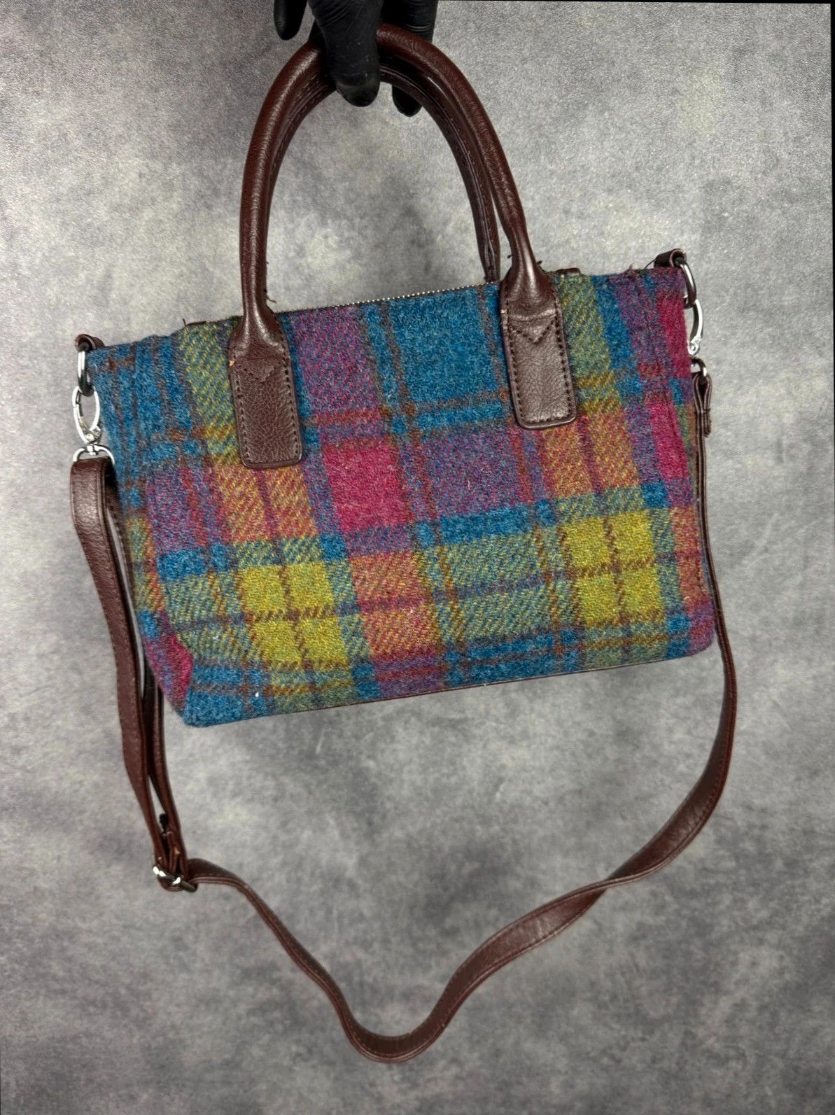 Harris Tweed Harris Tweed Wool Leather Bag Tartan Clutch Size ONE SIZE - 5 Thumbnail
