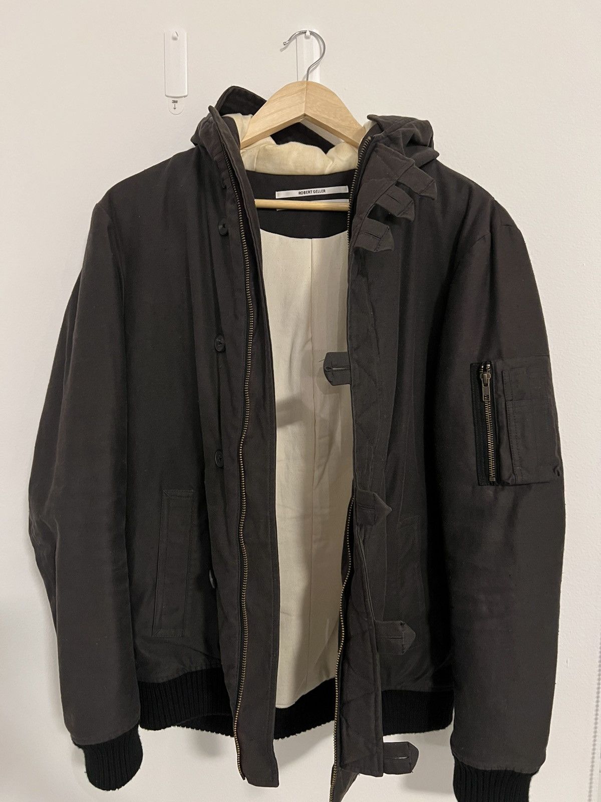 Robert Geller Washed Cotton Hooded Bomber Size US M / EU 48-50 / 2 - 2 Thumbnail