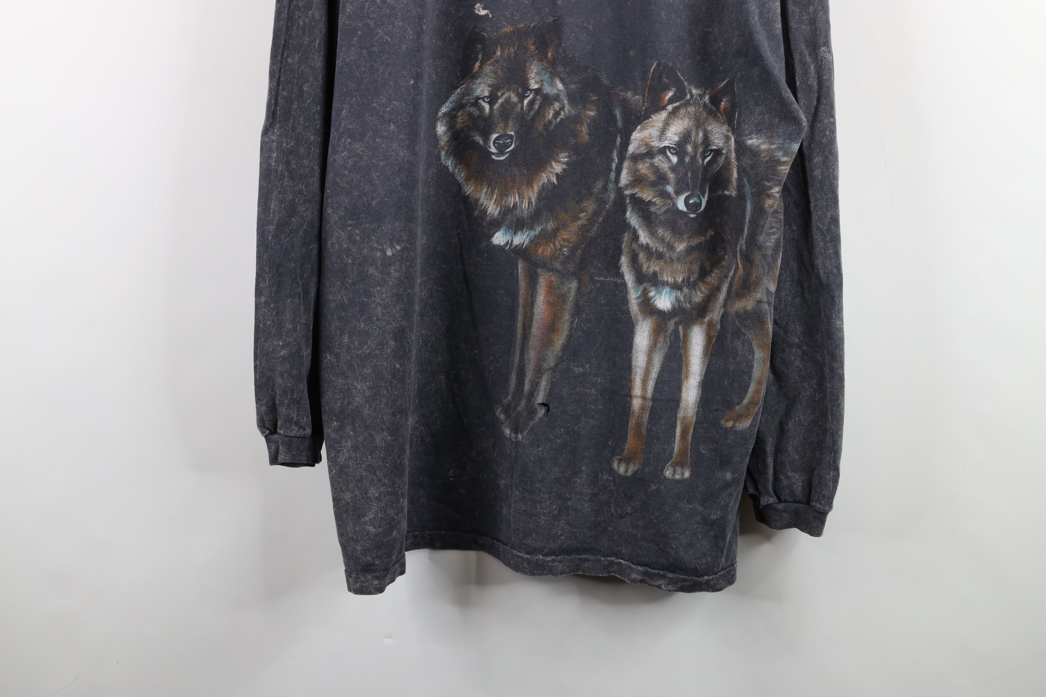 Vintage Vintage 90s Acid Wash All Over Print Long Sleeve T-Shirt USA Size US XXL / EU 58 / 5 - 3 Thumbnail