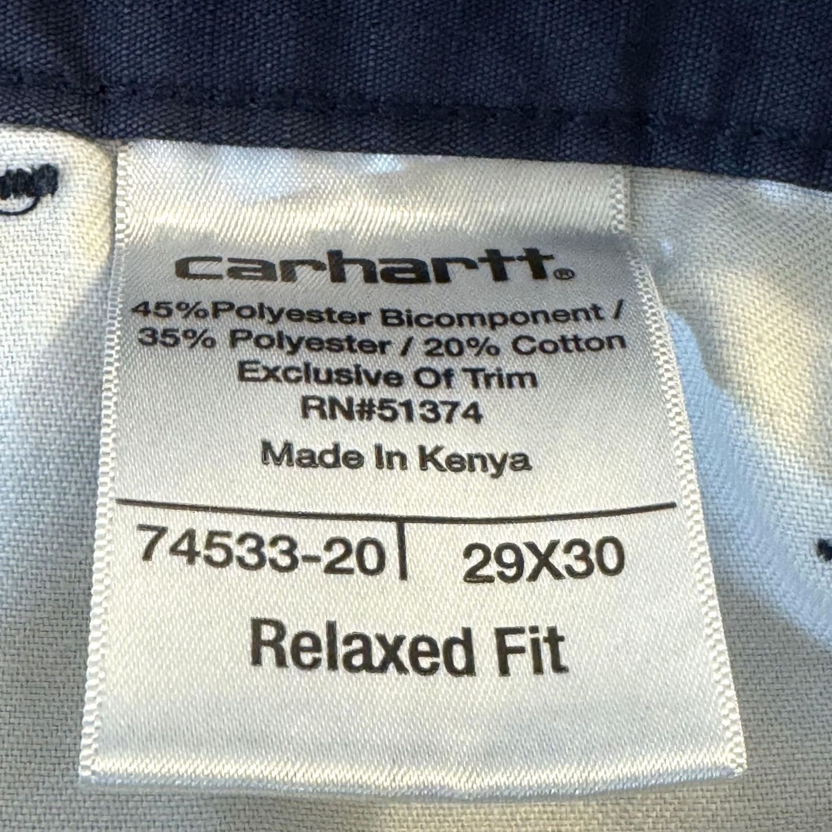 Carhartt Carhartt Pants Mens 29x30 Navy Relaxed Fit Ripstop Work Pockets 74533-20 Size US 29 - 6 Thumbnail