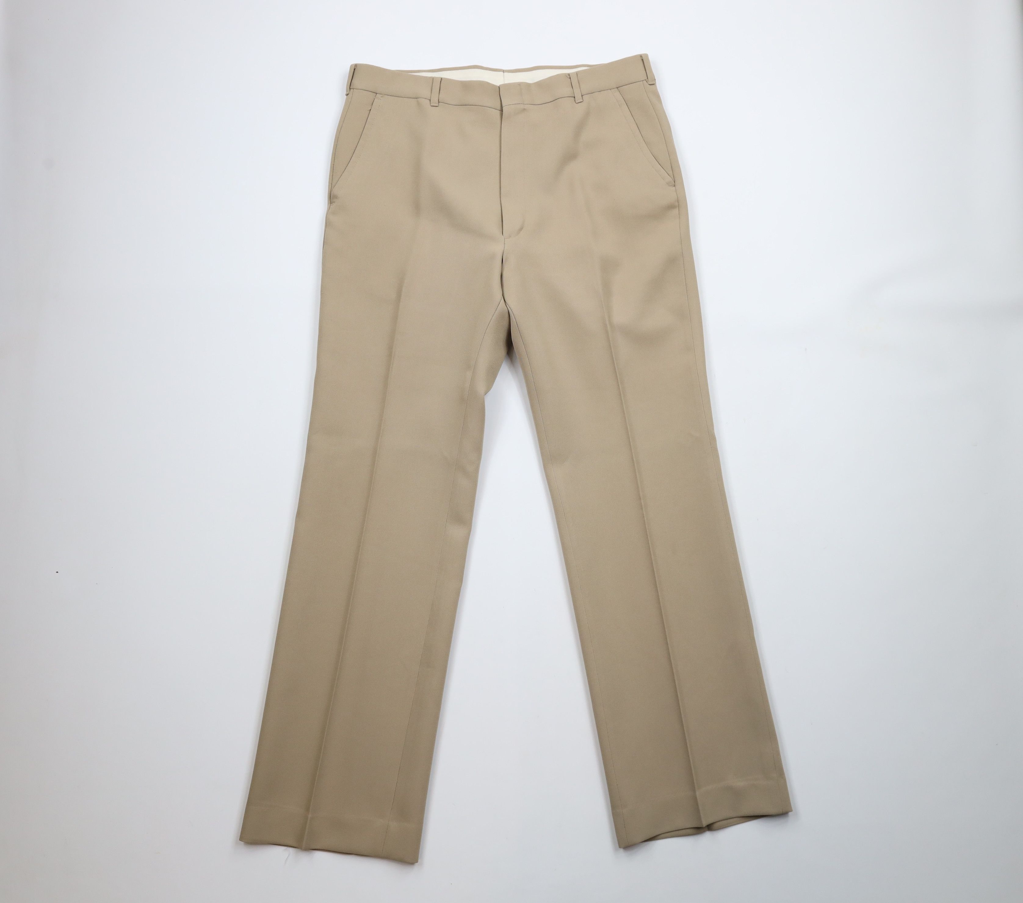Vintage Vintage 70s Streetwear Wide Leg Chino Pants Trousers USA Size US 34 / EU 50 - 1 Thumbnail